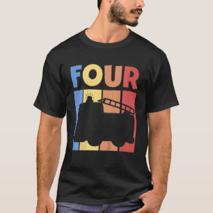 Kinder Ik ben nu 4 jaar vierde verjaardag brandwee T-shirt