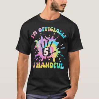 Kinder Ik ben officieel een handvol 5e verjaardags T-shirt