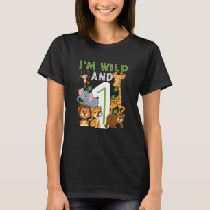 Kinder ik ben wild en een Safari dierentuin 1 jaar T-shirt