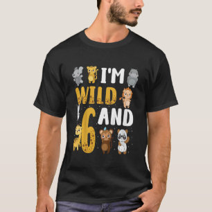 Kinder ik ben wild en een Safari dierentuin 6 jaar T-shirt