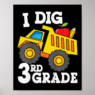 Kinder Ik Graaf 3e Graad Dump Truck Constructie Te Poster