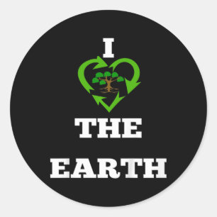 Kinder Ik hou van de aarde - Earth Day Shirten voo Ronde Sticker