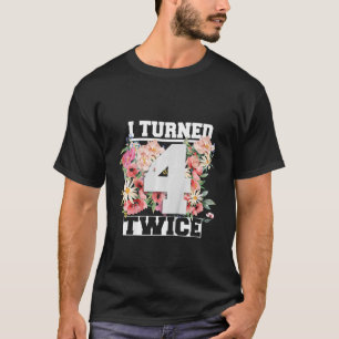 Kinder Ik werd 4 twee keer 8 jaar Verjaardagsjonge T-shirt