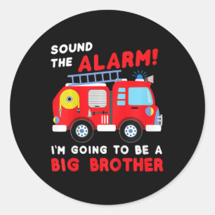 Kinder ik word een grote broer Firetruck baby Ronde Sticker