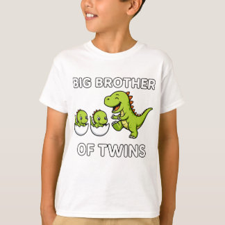 Kinder Ik word een grote broer van tweeling Dino T-shirt