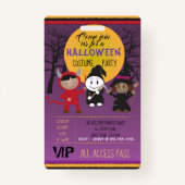 Kinder in kostuum Halloween Party Invitation Badge (Voorkant)
