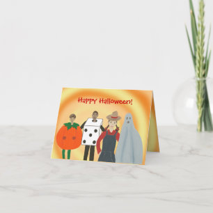 Kinder in kostuums, Happy Halloween Kaarten