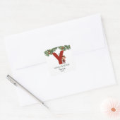 Kinder Initiaal Y Christmas Vierkante Sticker (Envelop)