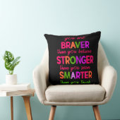 Kinder Inspirerend Sierkussen - Braver Stronger (Stoel)