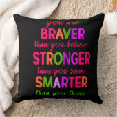 Kinder Inspirerend Sierkussen - Braver Stronger (Deken)