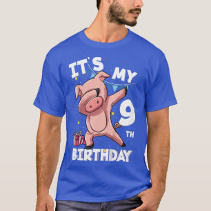 Kinder is mijn negende verjaardag 9 jaar oude Vark T-shirt