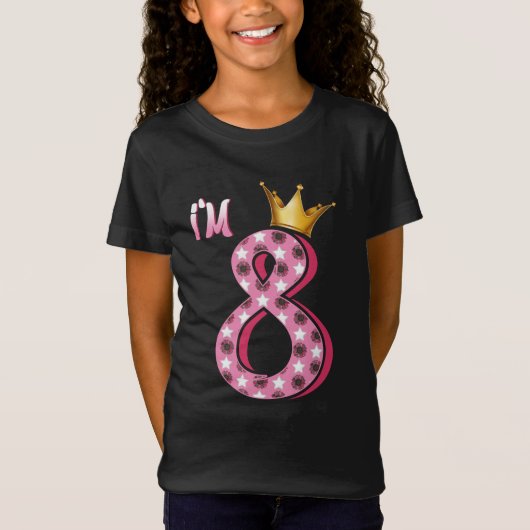 Kinder jaar oud meisje Kind 8 jaar oud T-shirt (Voorkant)