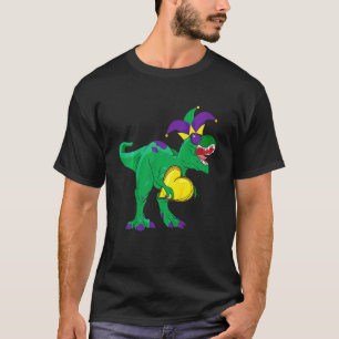 Kinder Jester Dinosaur Mardi Gras Rex Carnival Mas T-shirt
