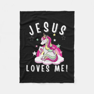 Kinder Jezus houdt van me Christelijke meisjes Uni Fleece Deken