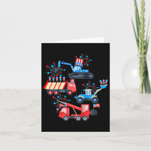 Kinder Jongens 4th van Juli Kraan Truck Constructi Kaart