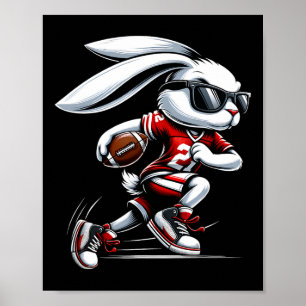 Kinder jongens blij paashaas spelen Football oost Poster