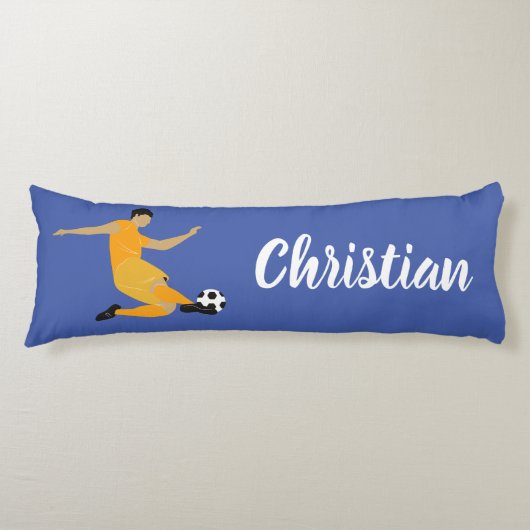 Kinder jongens Voetbal Naam kamer Lichaamskussen (Voorkant)