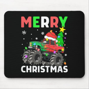 Kinder Jongens Vrolijk Kerstmonster Vrachtwagen Sa Muismat
