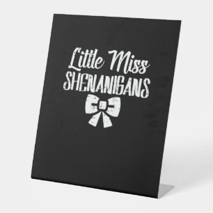 Kinder juffrouw Shenanigans Cute St Patricks Day K Reclamebord Met Voetstuk