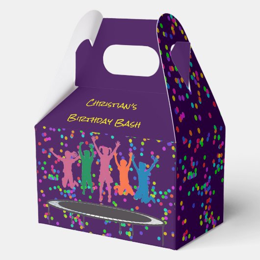 Kinder Jump & Play Trampoline Verjaardag Bash Bedankdoosjes (Voorkant)