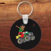 Kinder Junetetiende zwarte koning in monster Truc Sleutelhanger (Achterkant)