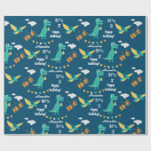 Kinder Jurassic Trex Dino Dinosaur Name Leeftijd A Cadeaupapier (Vlak)