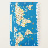 Kinder kaart van de wereld met dieren planner (Achterkant)