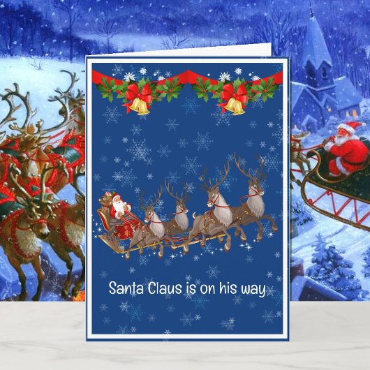 Kinder Kaart Van Papa Kerstmis Kaart Santa