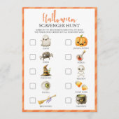 Kinder Kaarten Halloween Scavenger Hunt Game (Voorkant)