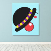 Kinder kamer blij gezicht clown canvas afdruk (Insitu (Houten vloer))