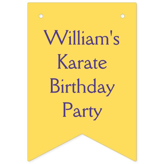Kinder Karate Party Happy Birthday bunting banner (Eerste vlag)