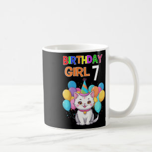 Kinder Kat Verjaardag 7 Verjaardag Party Meisjes 7 Koffiemok