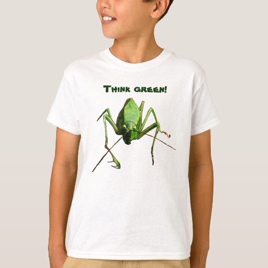 Kinder Katydid Think Green T-shirt (Voorkant)