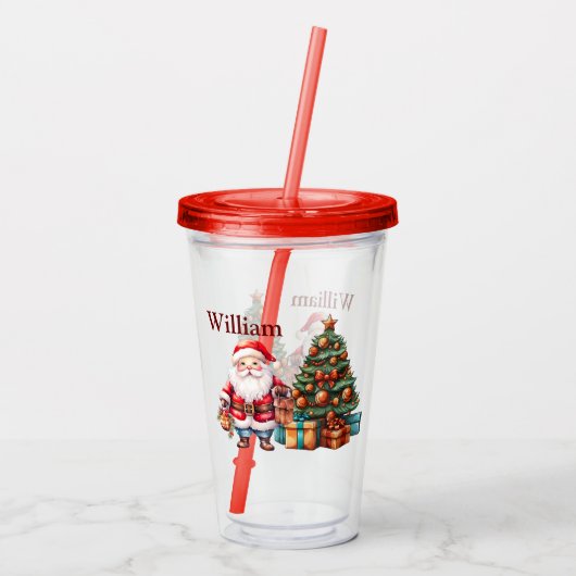Kinder kerst aanpassen acryl drinkbeker (Achterkant)