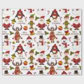 Kinder kerst cadeaupapier (Vlak)