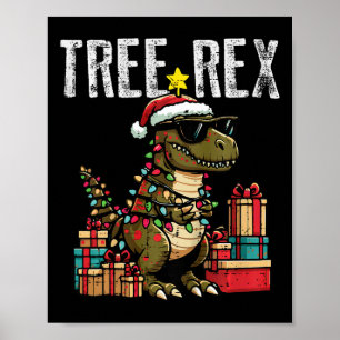 Kinder Kerst Dinosaurus Tree Rex Xmas Trex Peuter Poster