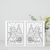 Kinder Kerst Kleurplaat Baby Dinosaurus (Staand voorkant)