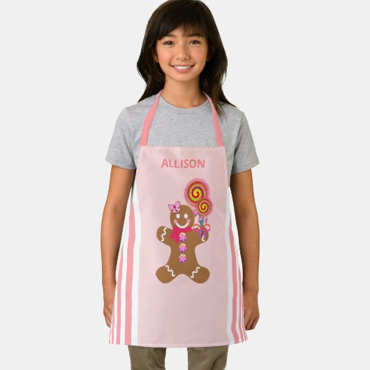 Kinder kerst met roze tandbrood schort (Insitu)