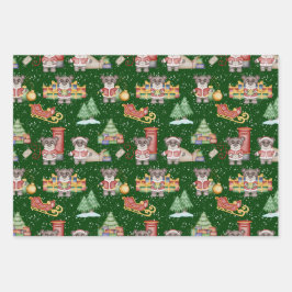 Kinder Kerst Schattigee Feestdieren Beer Inpakpapier Vel