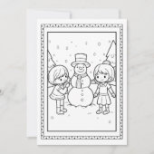 Kinder Kerst Sneeuwman Kleuren Flat Note Kaart (Voorkant)