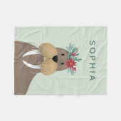 Kinder kerst van de winter door Cute Walrus Fleece Deken (Voorkant (Horizontaal))