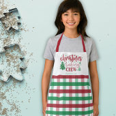 Kinder kerstbakbemanningsnaam Plaid Matching Schort