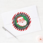 Kinder kerstbezorging van de kerstman ronde sticker (Envelop)
