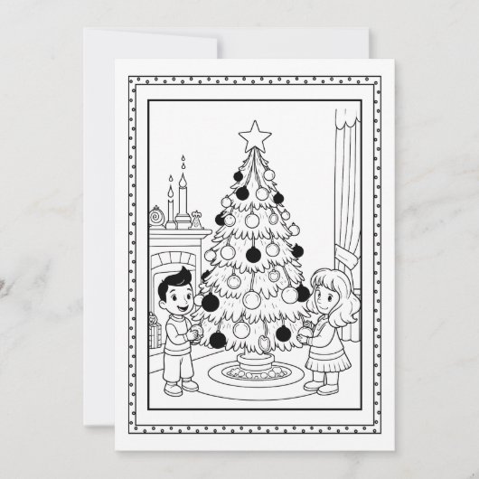 Kinder kerstboom kleuren Flat Note Kaart (Voorkant)