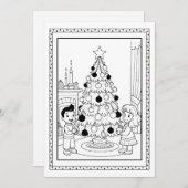 Kinder kerstboom kleuren Flat Note Kaart (Voorkant / Achterkant)