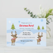 Kinder kerstfeestdag winterhert kaart (Staand voorkant)