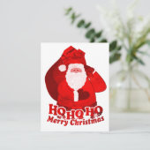 Kinder kerstfeestuitnodiging Santa red Kaart (Staand voorkant)