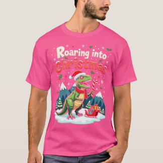 Kinder kersthonden in de ban van Funny Dinosaur Py T-shirt