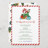 Kinder kerstjongen Elf Goodbye Letter Uitnodiging (Voorkant / Achterkant)