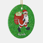 Kinder kerstkerstkerstAfbeelding: Groene Sparkle Keramisch Ornament (Rechts)